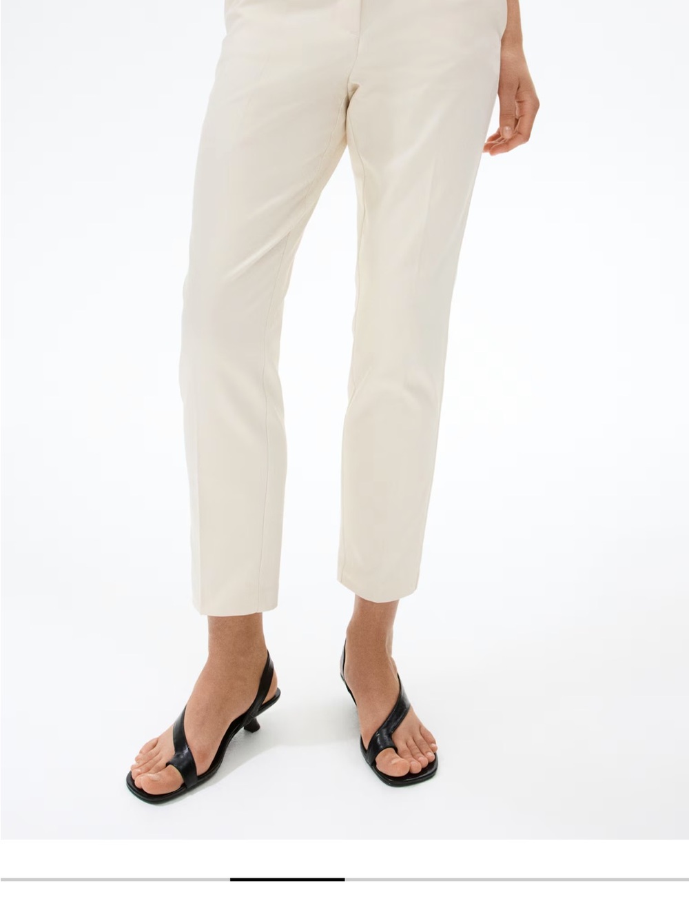 Women's Cropped Straight Pants in Light Beige - Picture 3 of 3